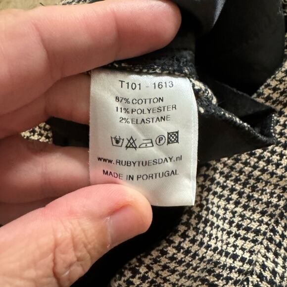 Ruby Tuesday women’s black white tweed houndstooth high waisted shorts size 2 - Picture 5 of 5